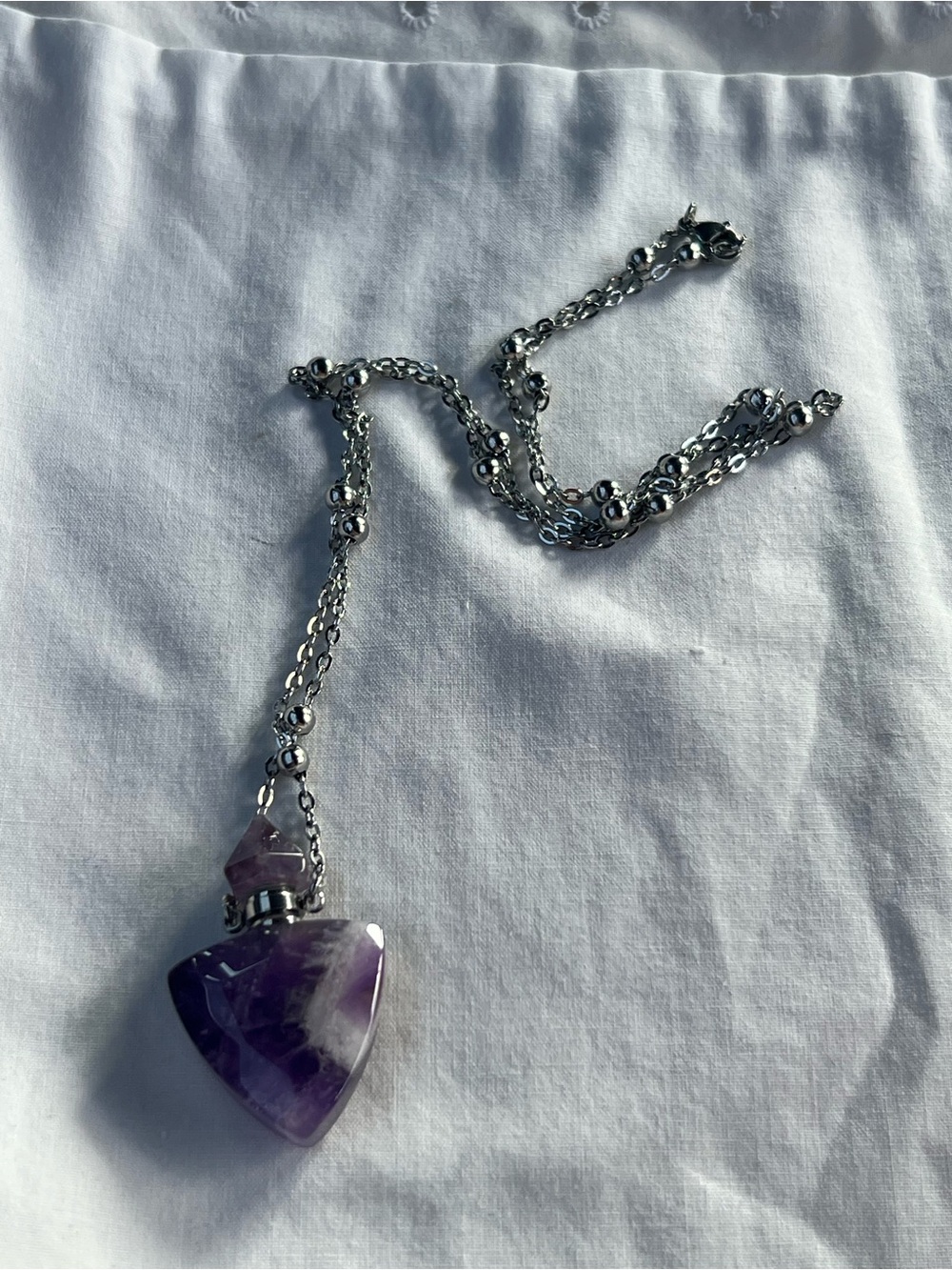 Amethyst poison pendant necklace
